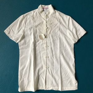 Rose brand flower top size 34 hand embroidered